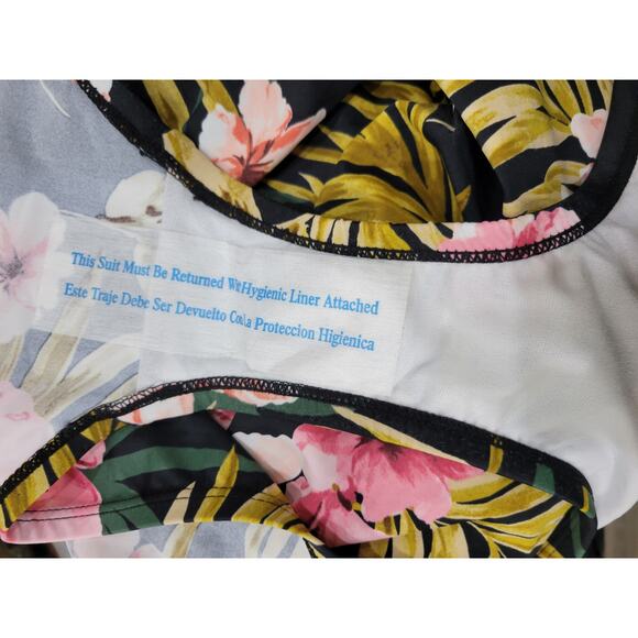 NWT‎ Kona Sol Strapless Double Flounce Floral Print High Coverage Swimsuit - Picture 11 of 12